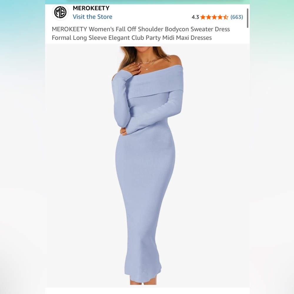 Off the shoulder bodycon sweater dress